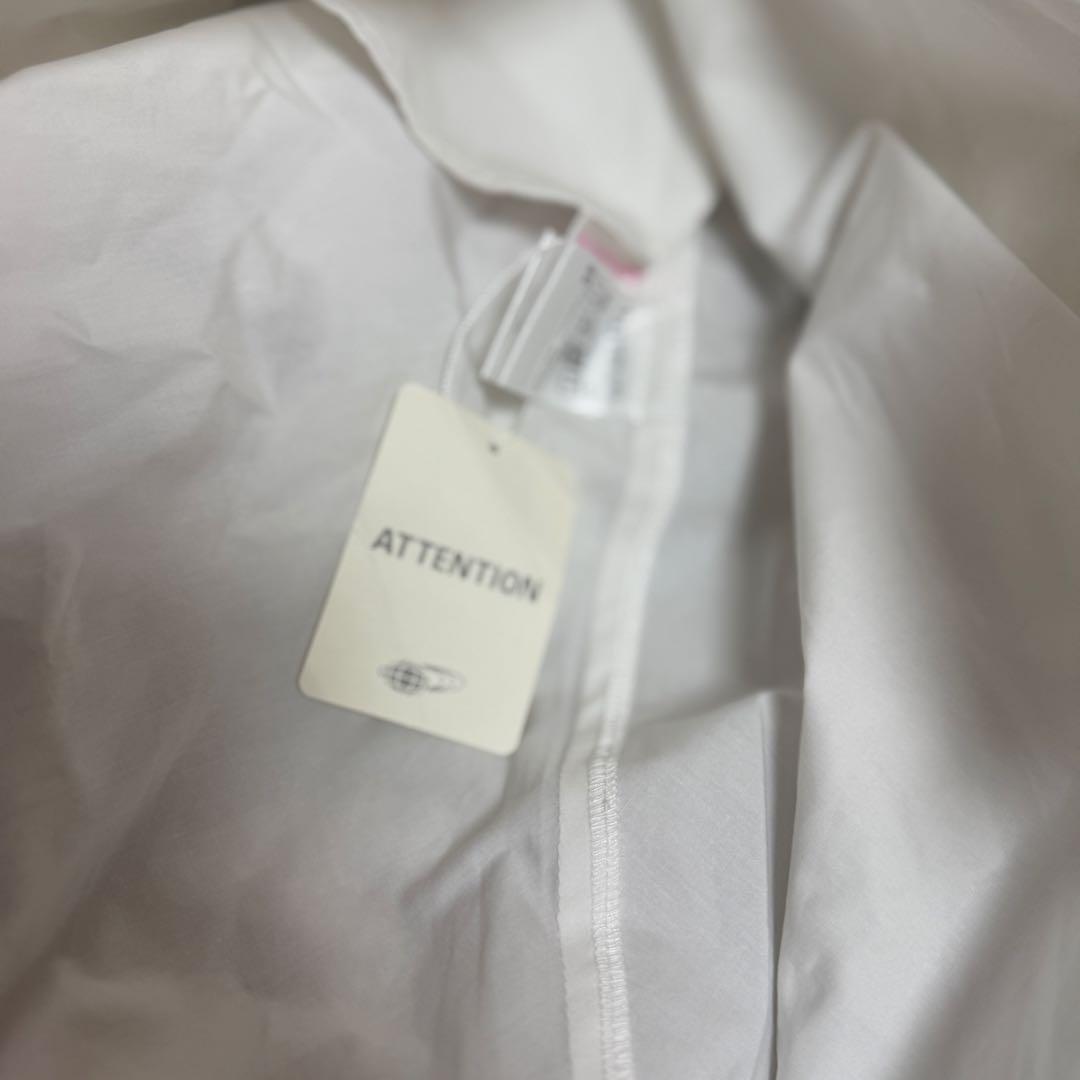 DEAN & DELUCA ギャザーのエプロンドレスW ホワイト