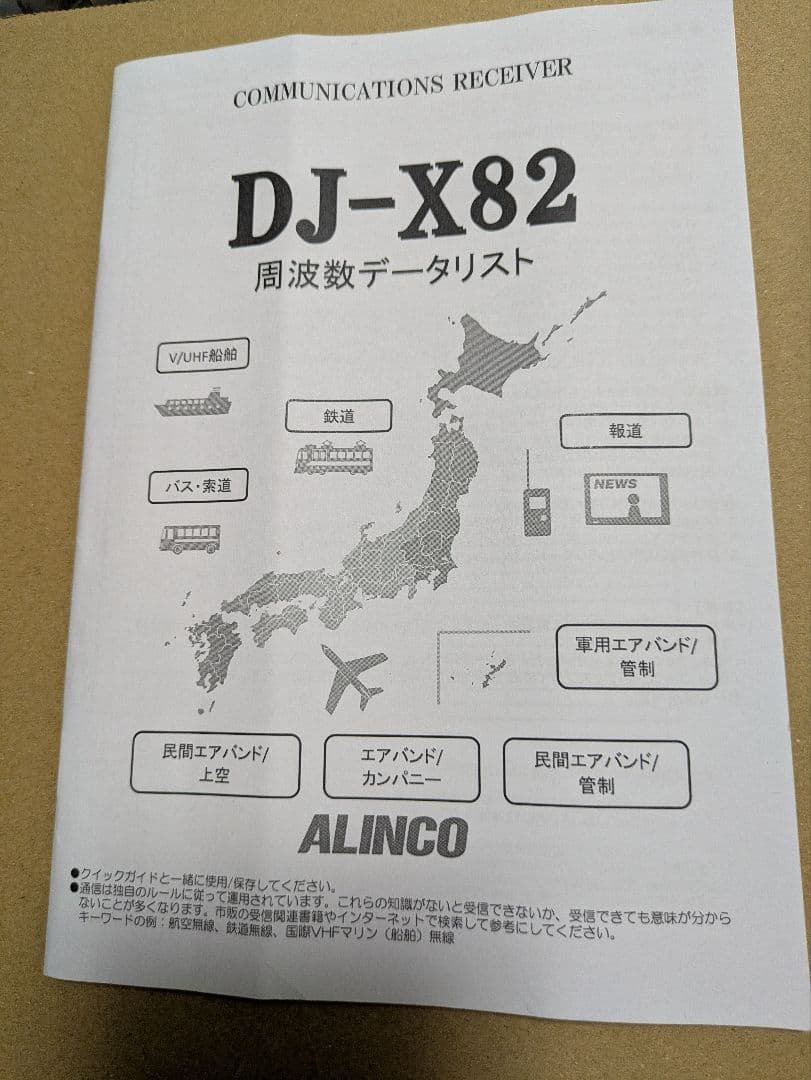 ALINCO DJ-X82 受信改造済 広帯域受信機 ワイドバンドレシーバ