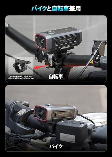 バイクドライブレコーダー 200万画素 2K/30fps バイク/自転車両用