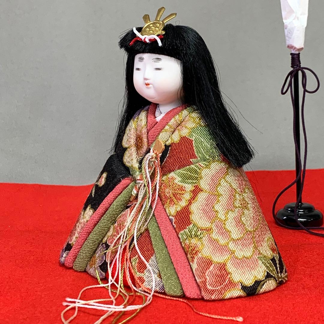 【未使用】木目込み人形　雛人形 末広飾 伝統的　久月 落款　立札