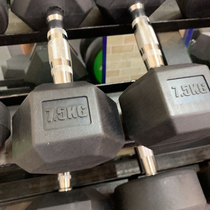 ラバーヘックスダンベル 2.5kg 5kg  7.5kg 10kg