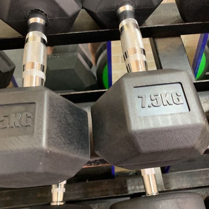 ラバーヘックスダンベル 2.5kg 5kg  7.5kg 10kg