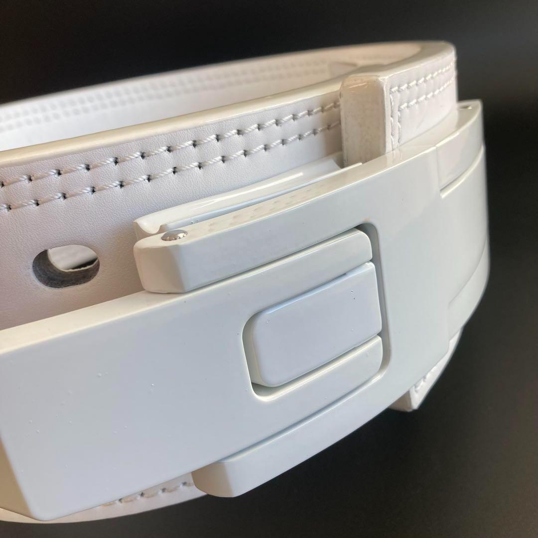 本革13ミリ パワーベルト レバーアクション XLサイズ 可変式 ALLホワイト
