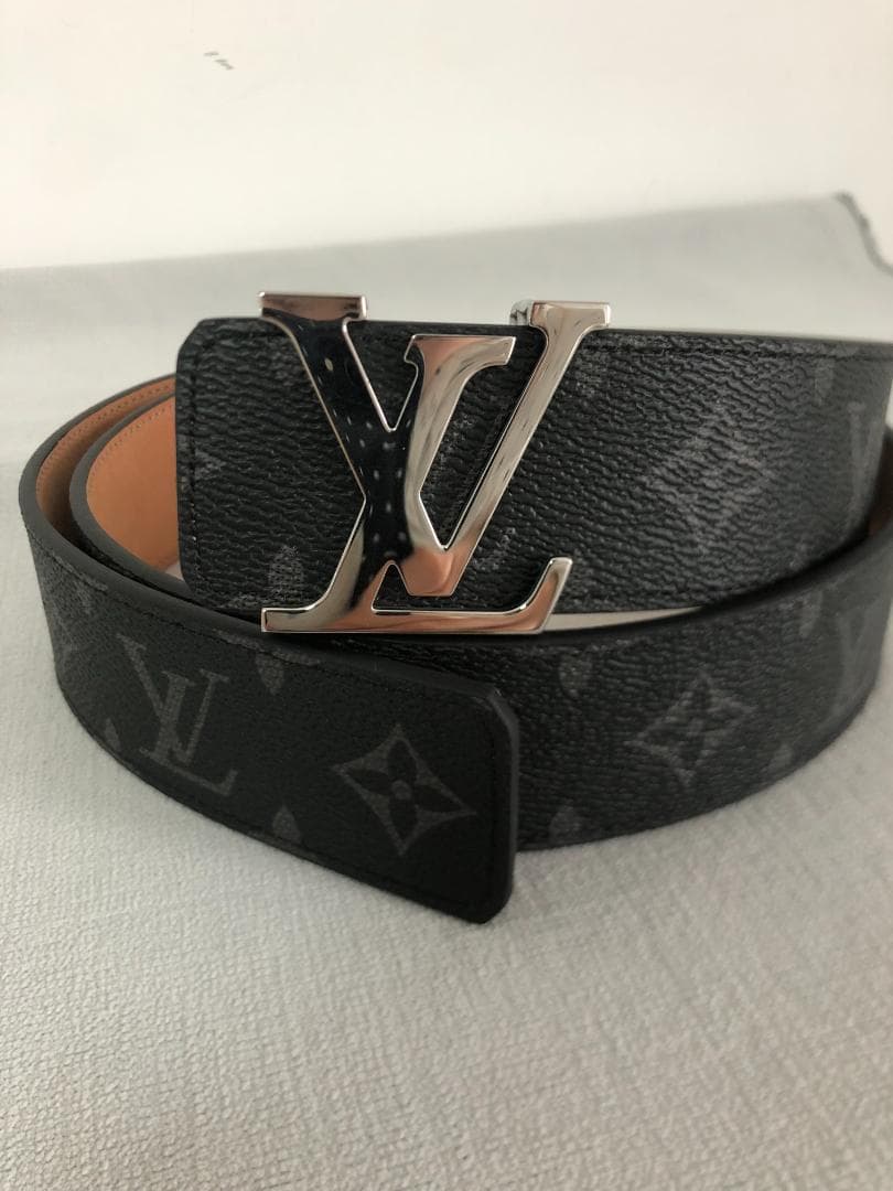 eur90　革帯　皮帯　メタルLVロゴ　バンド　ブラック　ベルト　メンズ