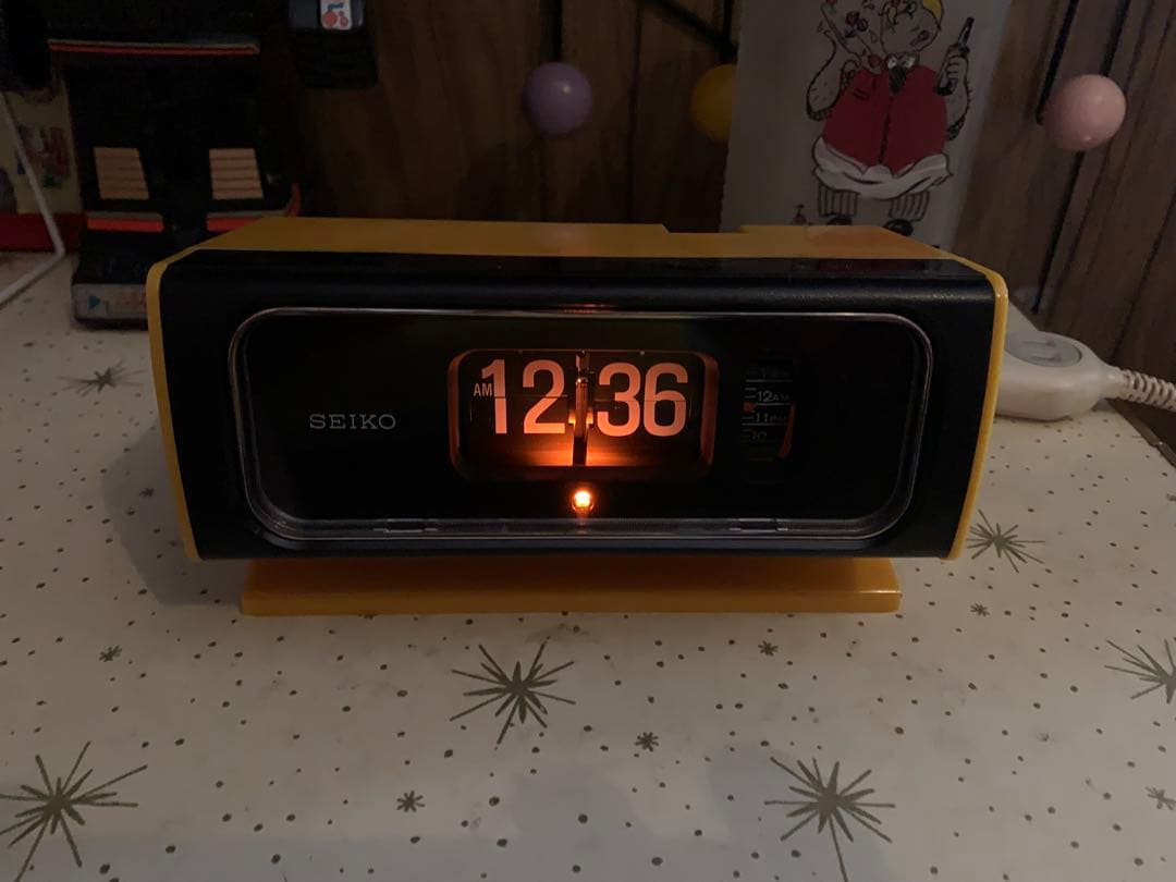 昭和レトロ　動作品　セイコー　パタパタ時計　スペースエイジ　ミッドセンチュリー
