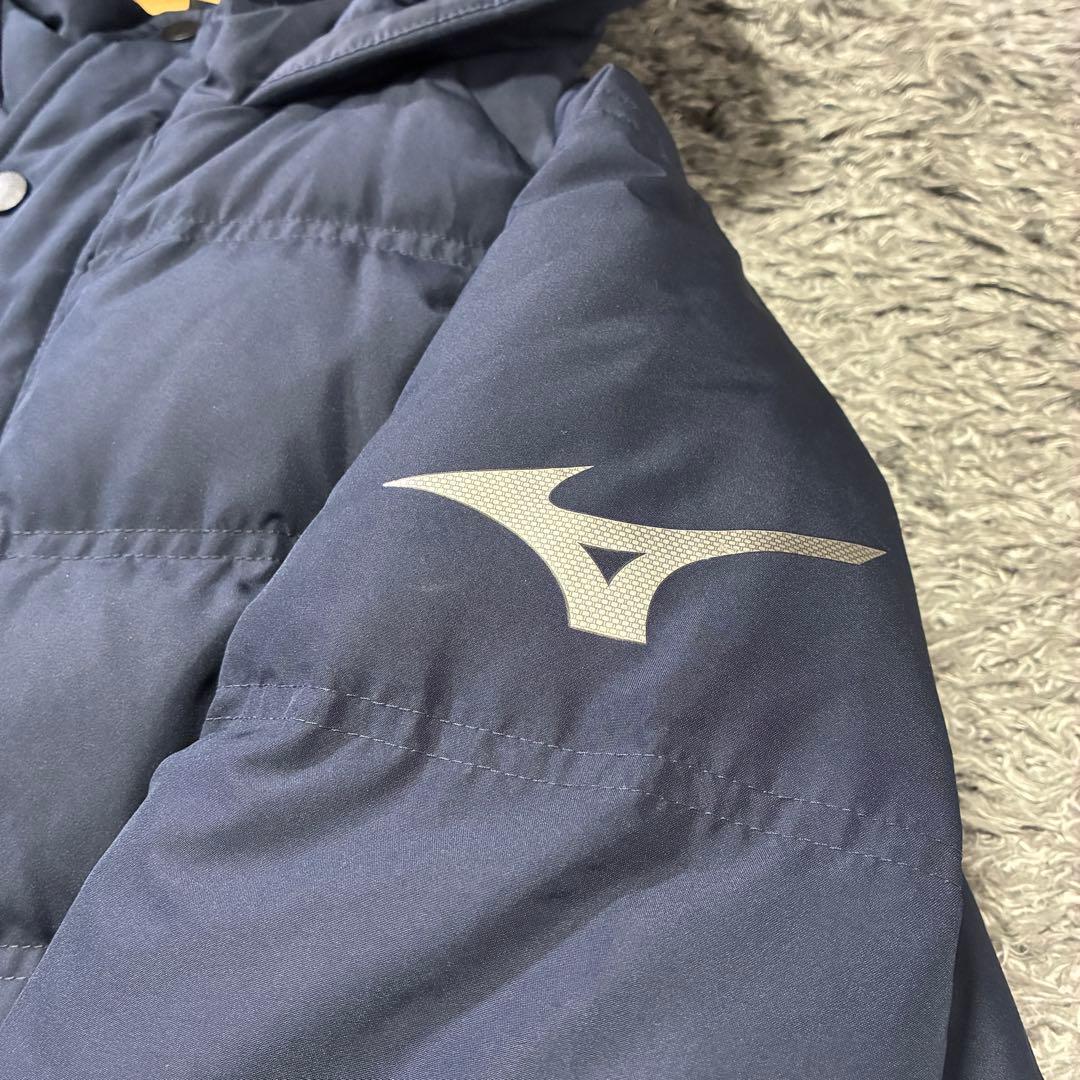 【美品】ミズノ ダウンベンチコート ネイビー 2XL 防寒 スーパーロング