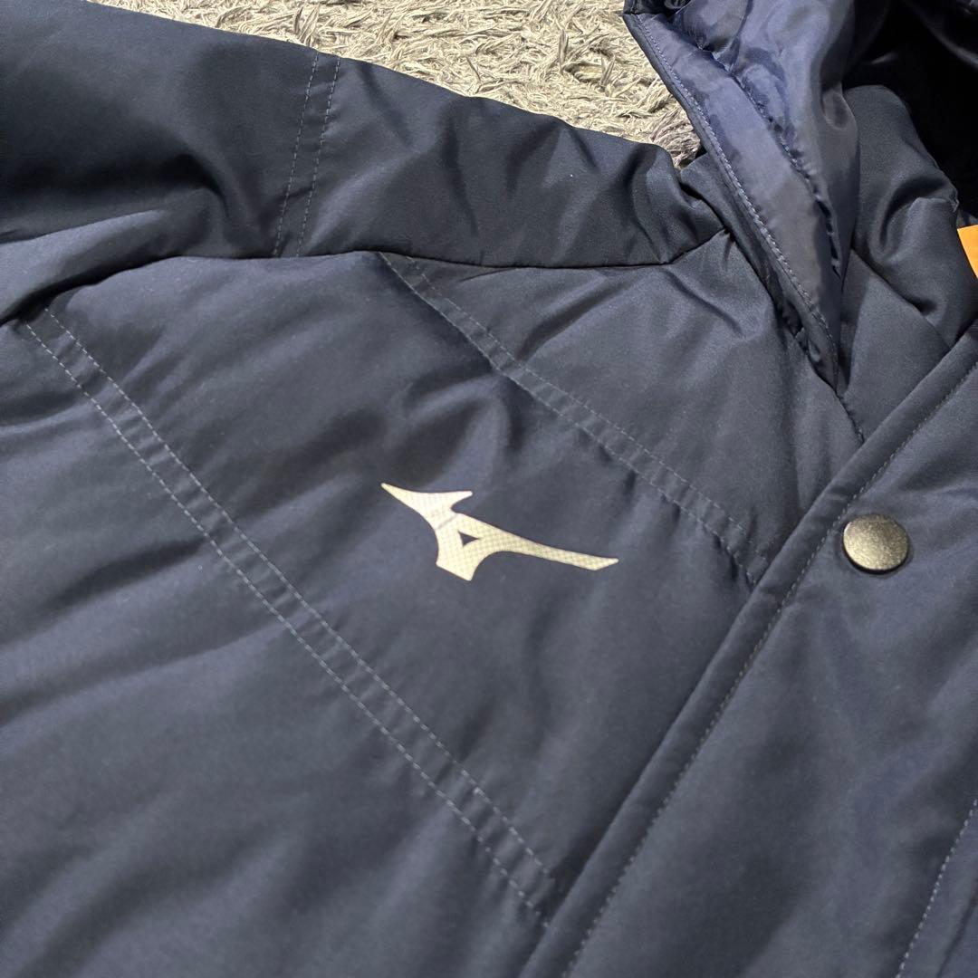【美品】ミズノ ダウンベンチコート ネイビー 2XL 防寒 スーパーロング