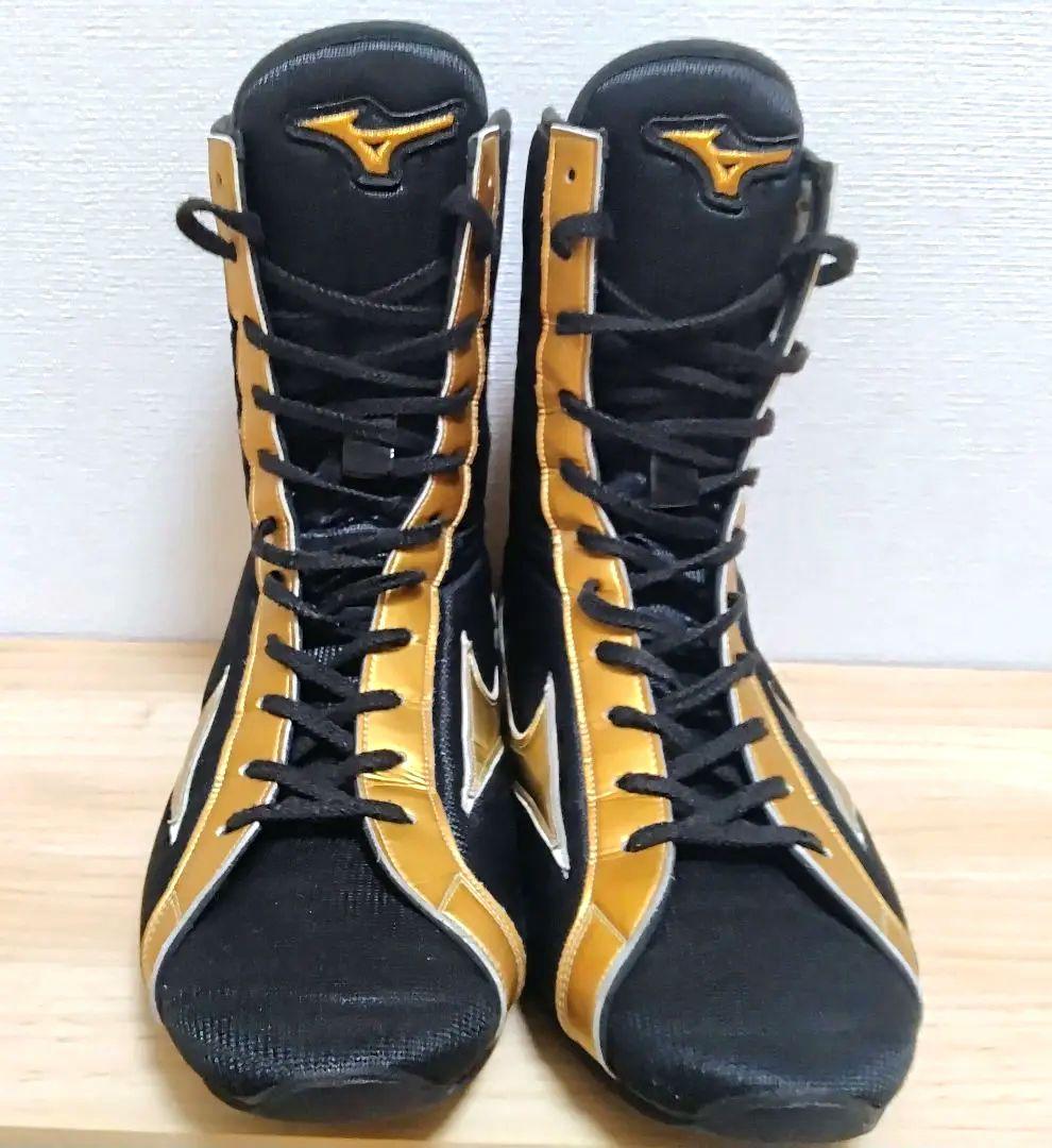 ミズノ ボクシングシューズ 黒×金 27.0cm