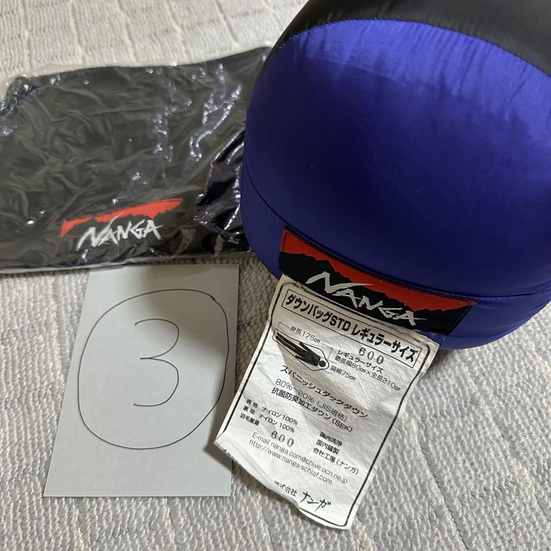 ナンガ NANGA 600std 寝袋 ダウンシュラフ メッシュバッグ付③