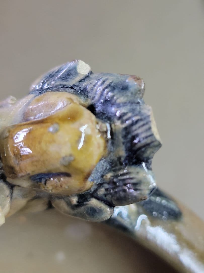ヴィンテージ　希少　沖縄「やちむん」　龍　灰皿　１点モノ