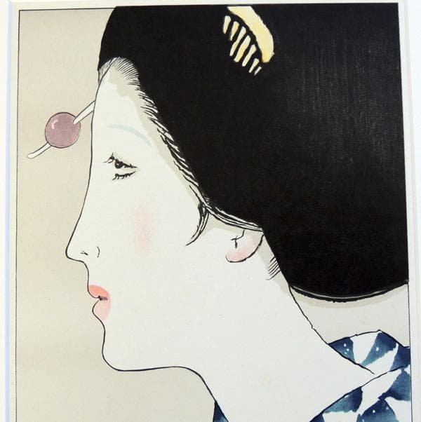 ● 竹久夢二 ● 木版画 額装２点　【 ゆかたの女 】【 少女 】大正浪漫