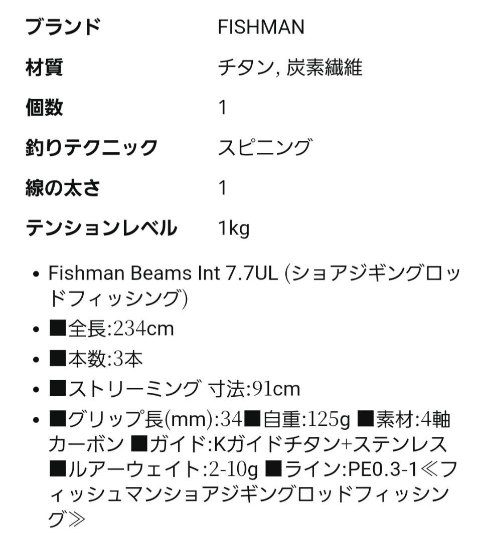 Fishman フィッシュマン Beams inte 7.7UL