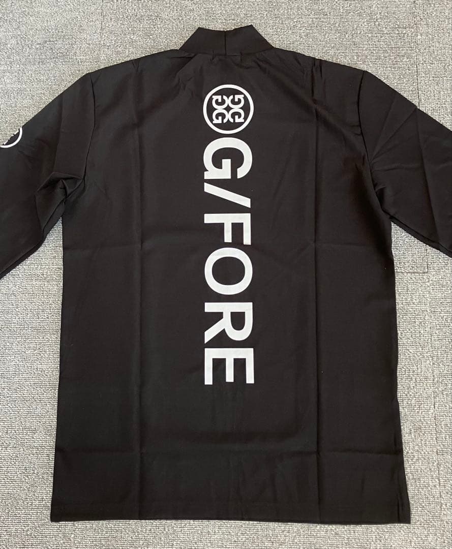 G/FORE ジーフォア MサイズモックネックロングスリーブT-シャツ 黒色