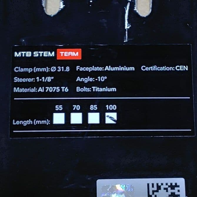 3T TEAM STEM 100mm -10° 31.8mm