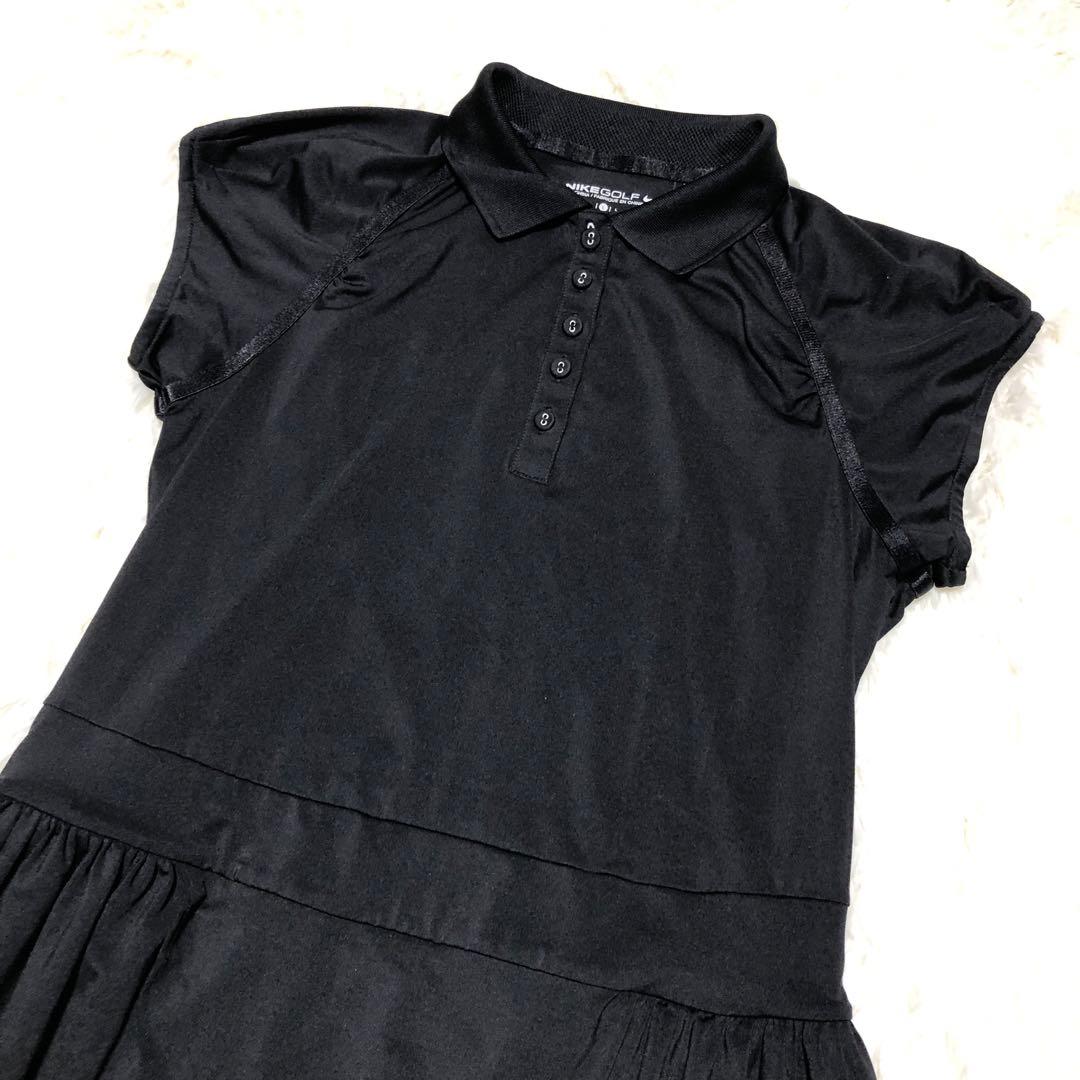 【美品】ナイキゴルフ フリルワンピース ストレッチ ブラック L