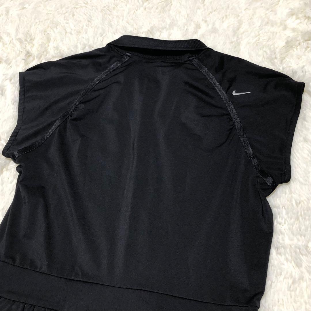 【美品】ナイキゴルフ フリルワンピース ストレッチ ブラック L