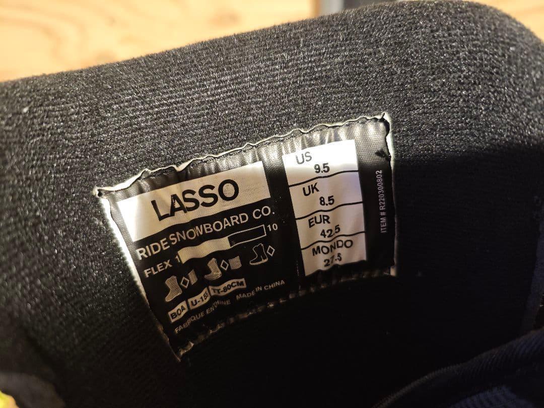 RIDE LASSO27.5ライド ラッソ スノーボードブーツ　ダブルボアboa