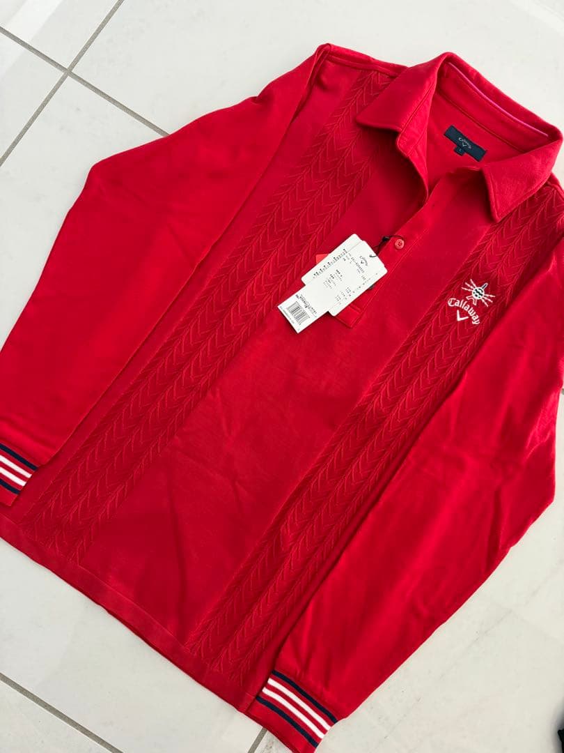Callaway 【新品】メンズ 赤 長袖ポロシャツ L