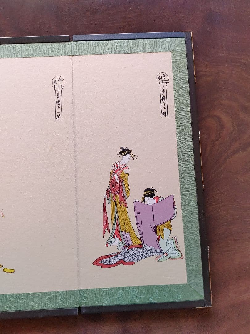 浮世絵 　喜多川歌麿　青楼12時　花瓶　落款　木仙作　極印　額装　まとめ売り