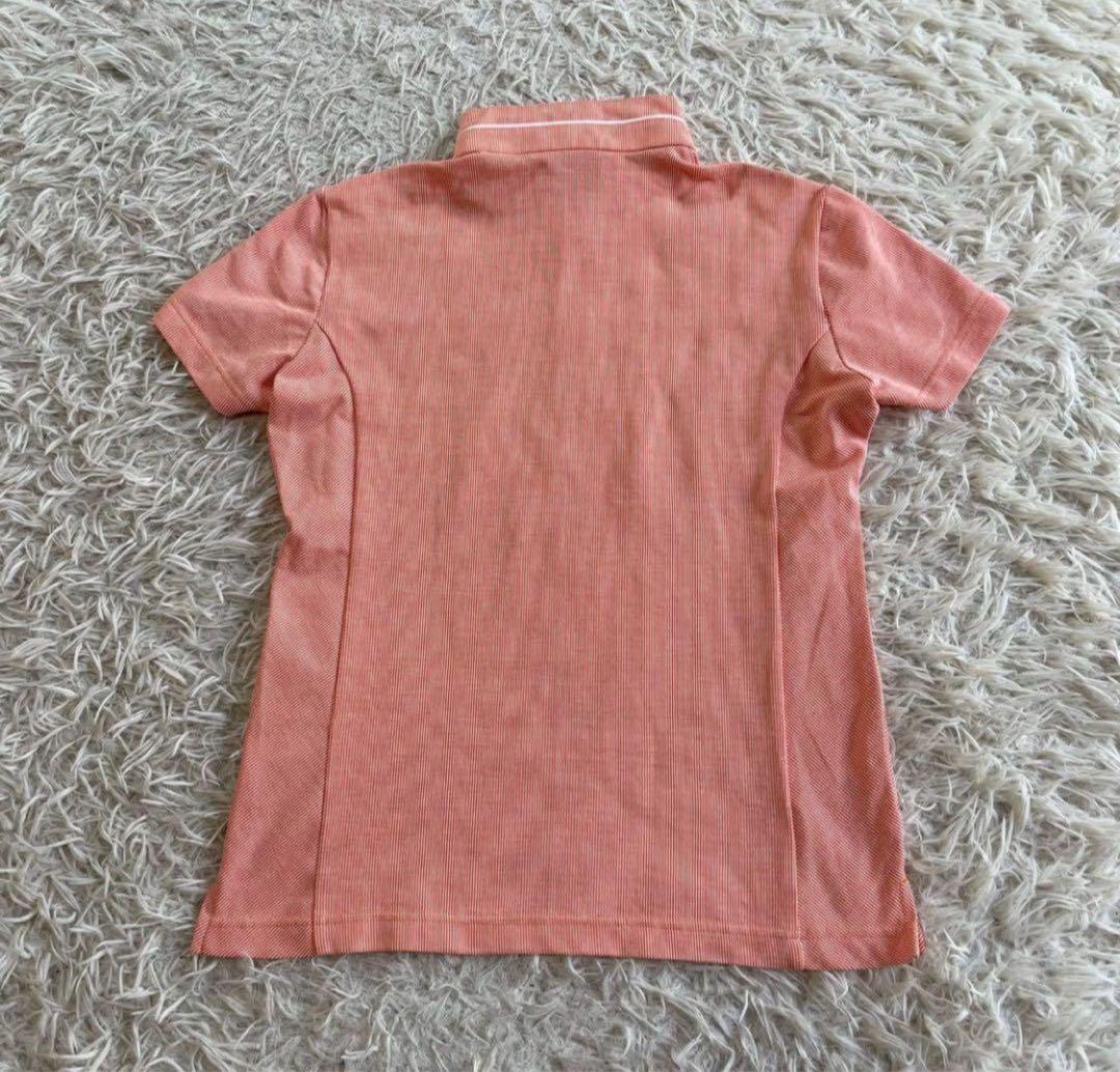 美品】Munsingwear ポロシャツ スパンコール ピンクストライプ ゴルフ