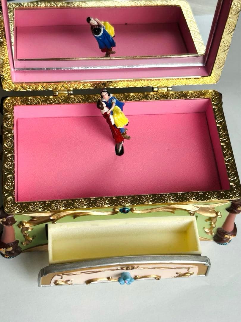 Disney 白雪姫 ジュエリーボックス オルゴール レトロ 当時物 可動品