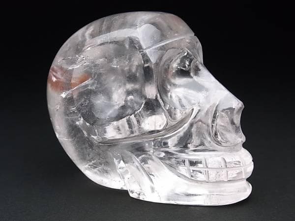 ネパール ヒマラヤ水晶製 虹入り どくろ スカルクォーツ 238g 箱付き