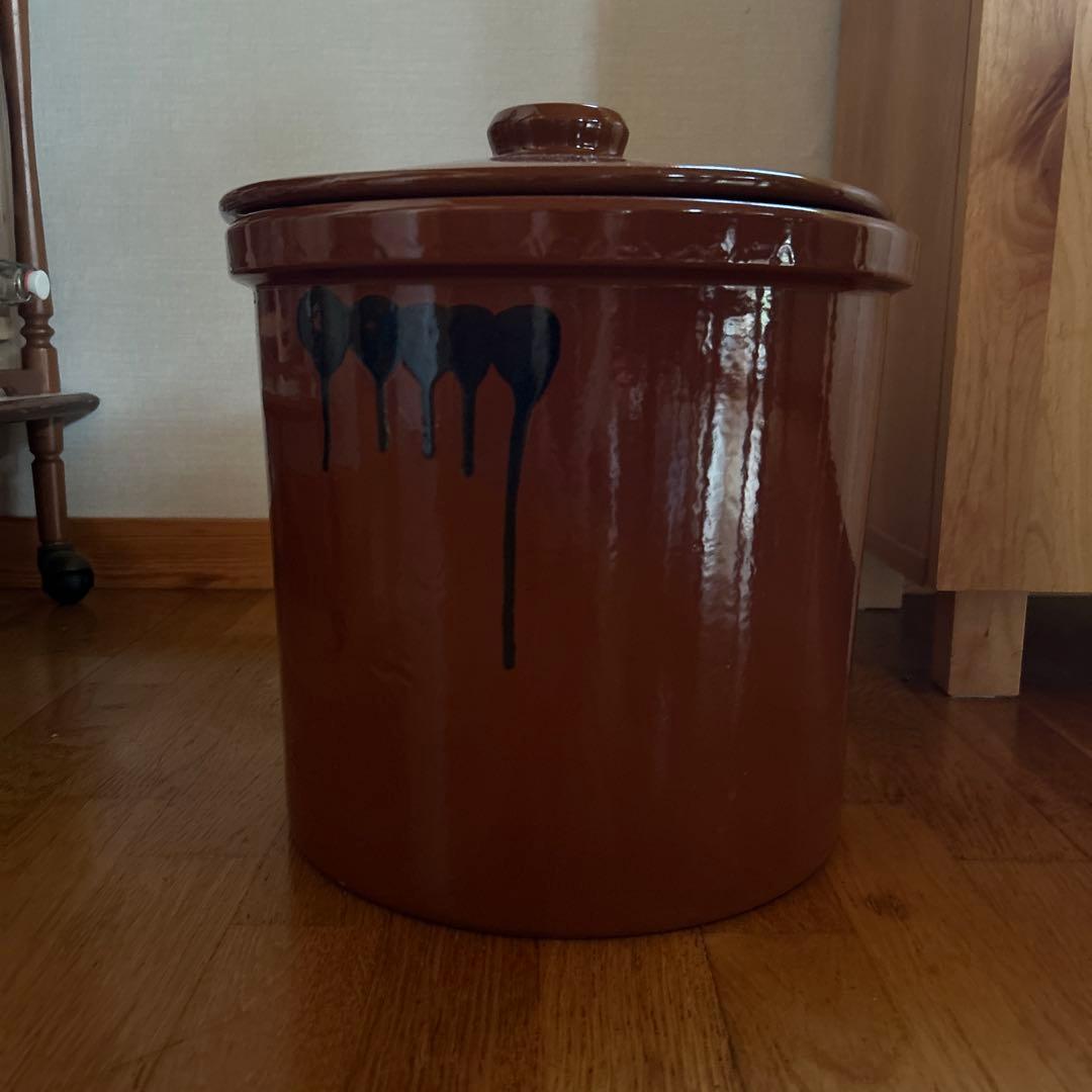 久松窯 切立蓋付 8号 14.4L 漬物容器と重石