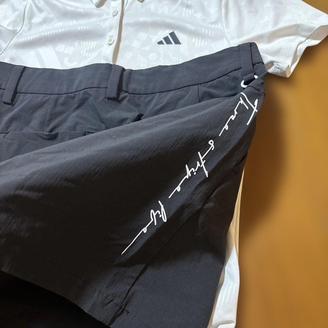 adidas アディダスゴルフ ポロシャツ&プリーツスカート ブラック M 美品