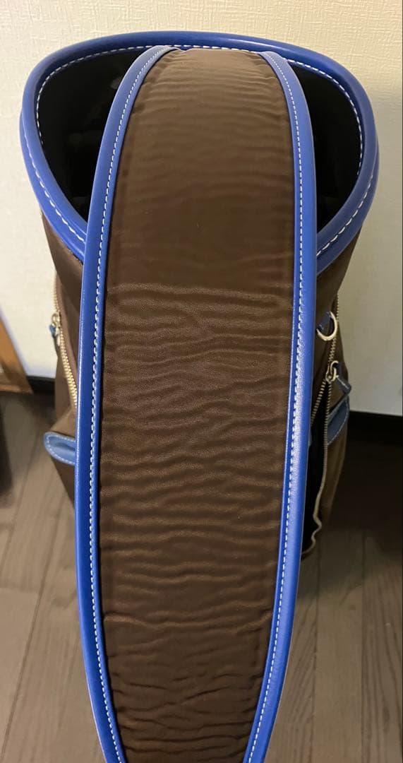 ★中古★ 考英舎 ナイロンキャディバッグ ブラウン/ブルーストラップ