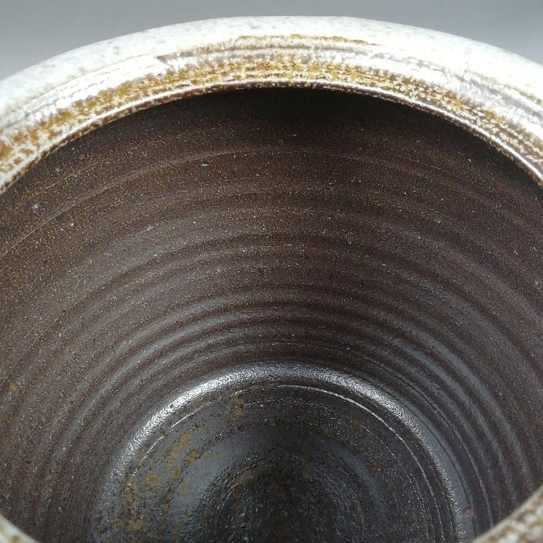 Ｗ３３０　水指　『益子焼』『白釉　水指』『薄田浩司 作』　共箱　茶道具