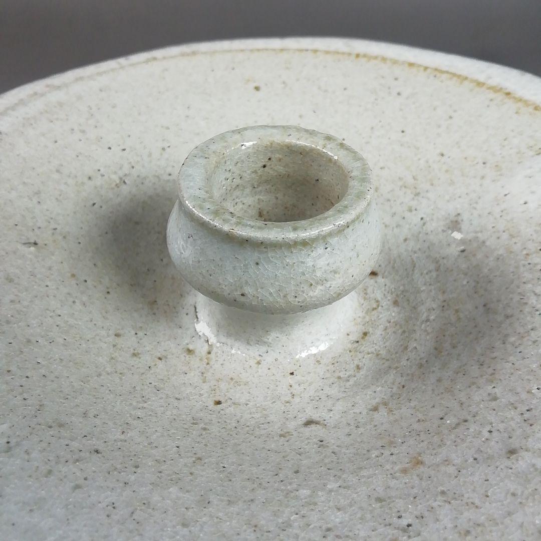 Ｗ３３０　水指　『益子焼』『白釉　水指』『薄田浩司 作』　共箱　茶道具