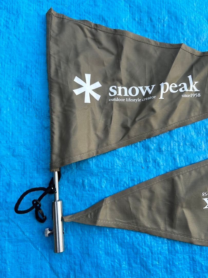 【美品】スノーピーク タープフラッグ カーキ 雪峰祭限定