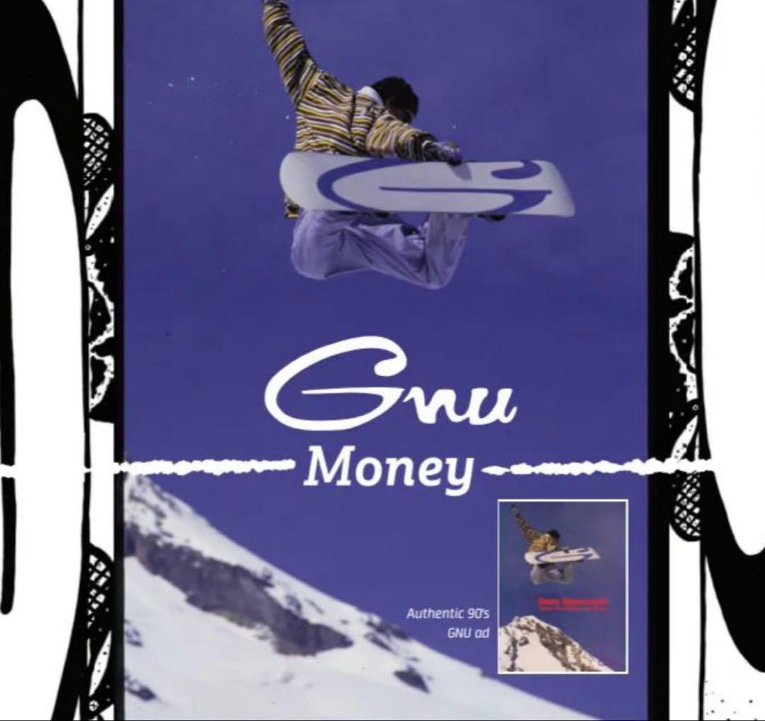 Gnu Money ブラック スノーボード　23-24モデル