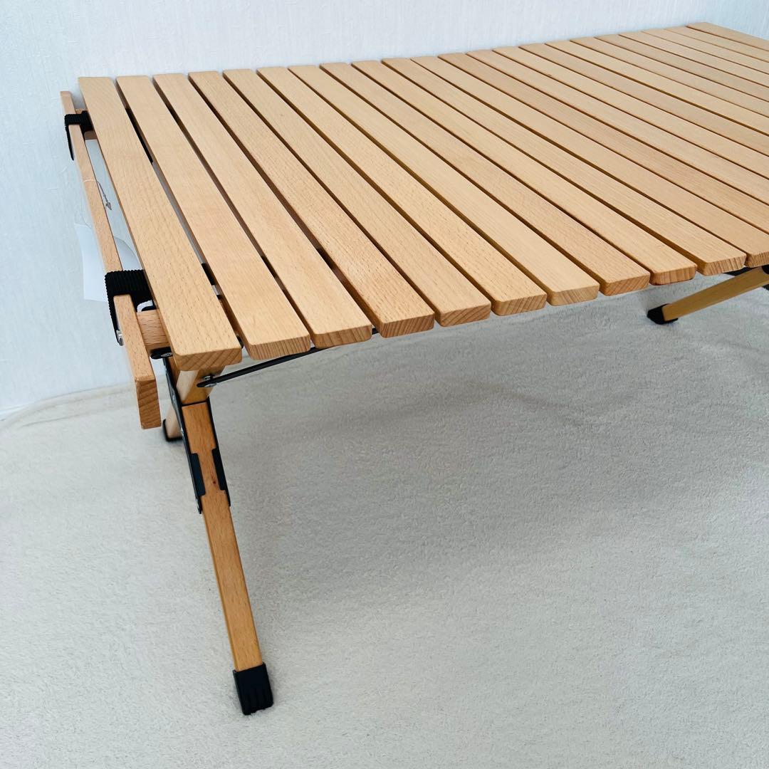 新品 WIZ'A ウィザ 木製ロールテーブル 天然木 収納バッグ有り アウトドア