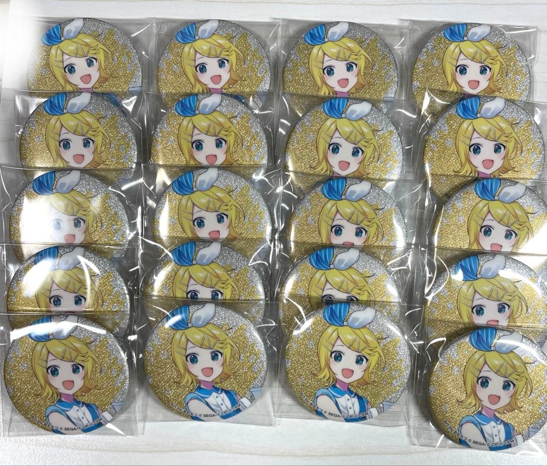 鏡音リン　プロセカ　ローソン　グリッター缶バッジ　グリ缶