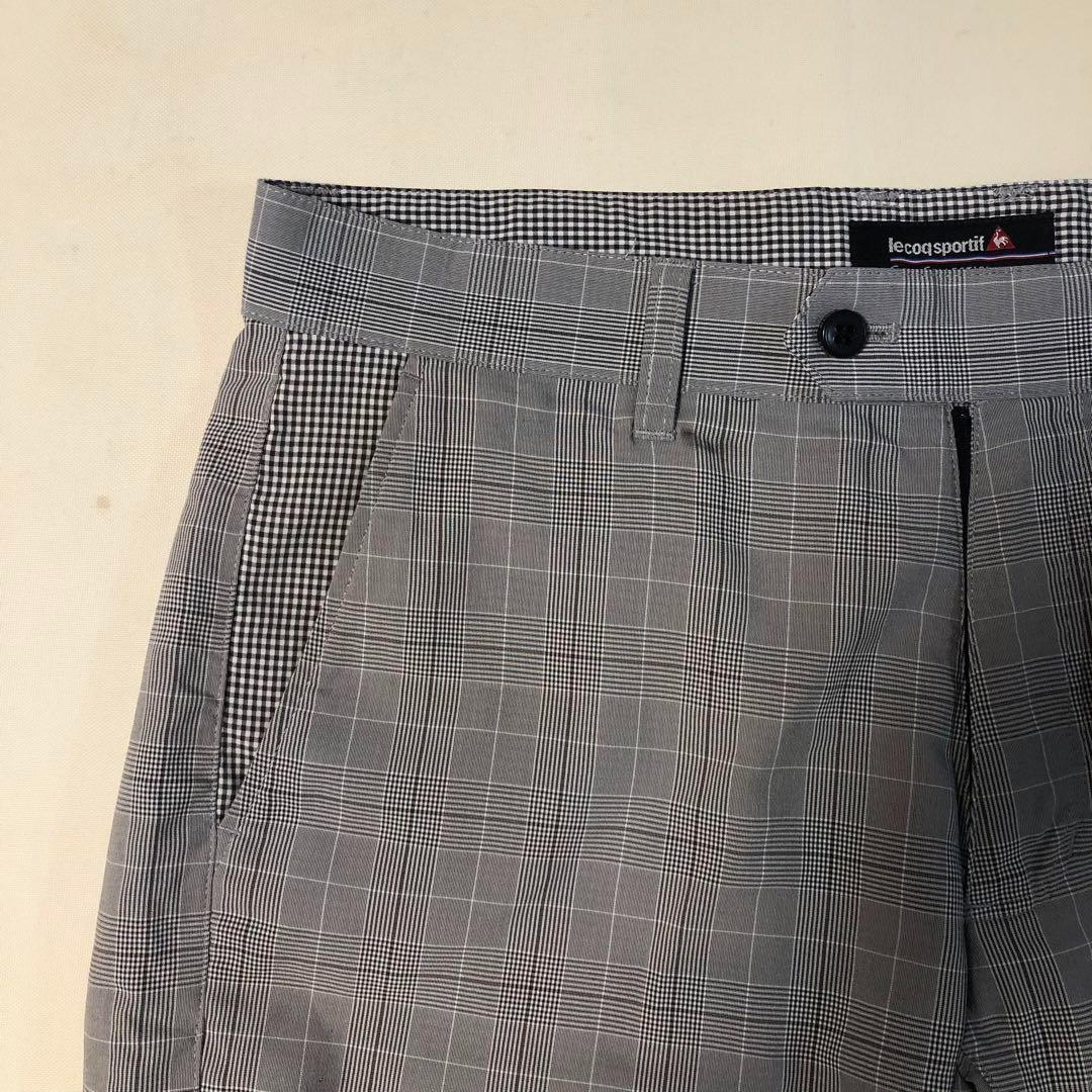 ルコックゴルフ ショート ハーフ パンツ グレー チェック サイズ88