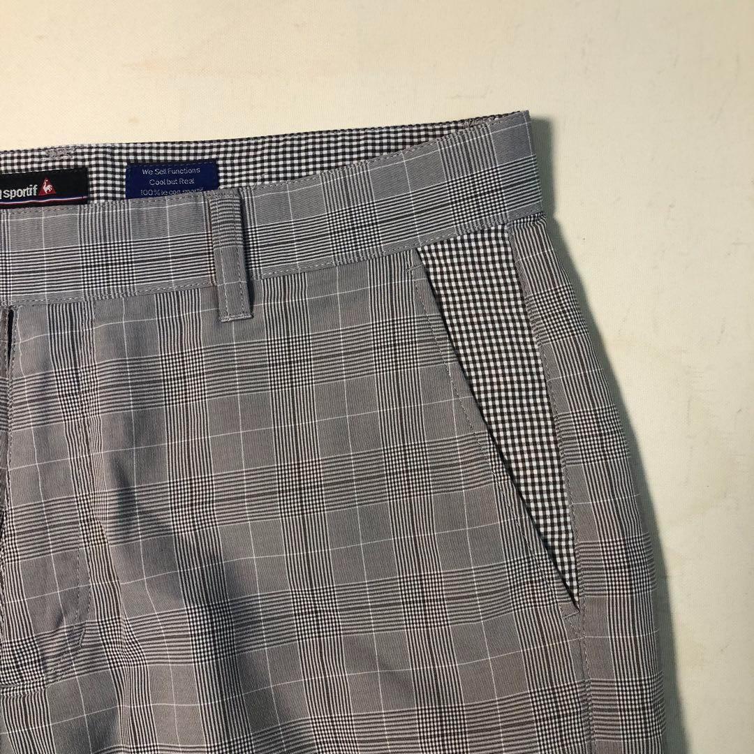 ルコックゴルフ ショート ハーフ パンツ グレー チェック サイズ88