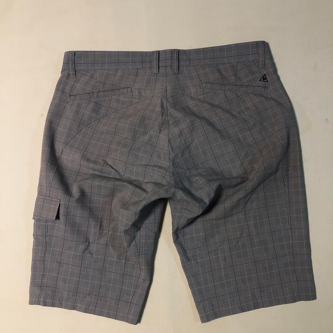 ルコックゴルフ ショート ハーフ パンツ グレー チェック サイズ88