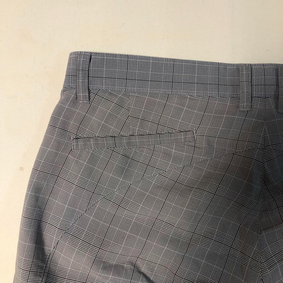 ルコックゴルフ ショート ハーフ パンツ グレー チェック サイズ88