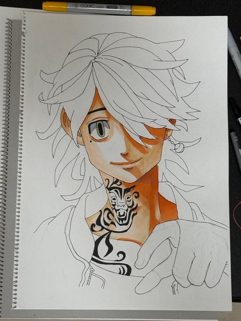 東リべ　羽宮一虎　鉛筆画
