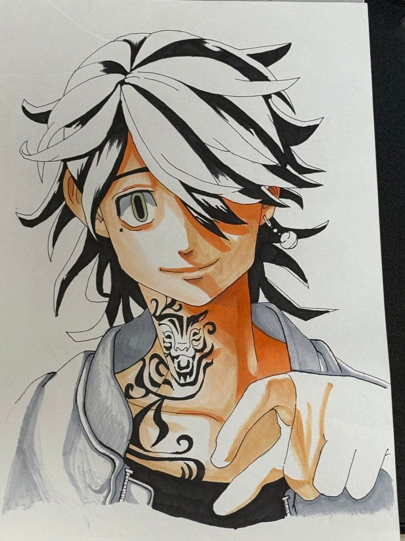 東リべ　羽宮一虎　鉛筆画