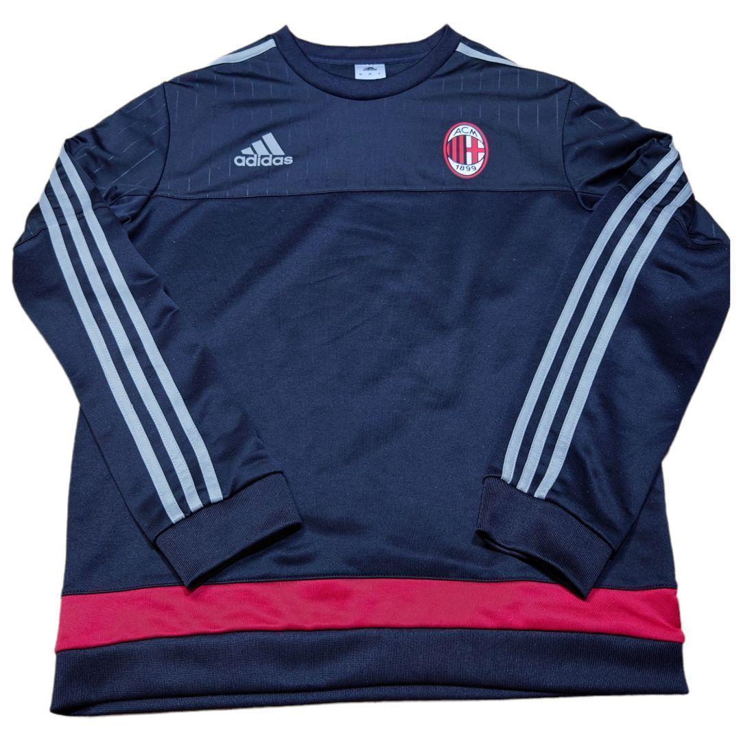 adidas　AC MILAN　ロゴプリント　三本ライン　ゲームシャツ