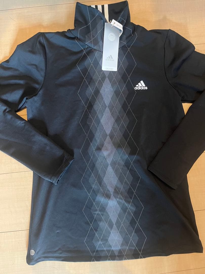 新品　アディダス　adidas ゴルフ　モックネック　M 黒　裏起毛