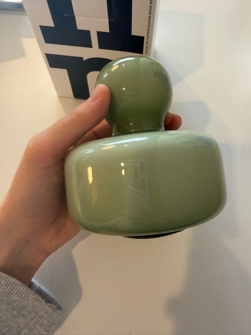marimekko オリーブグリーン ガラス花瓶
