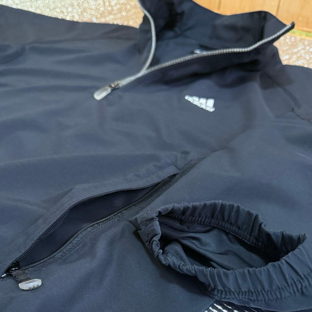 【美品】アディダス ゴルフ 2WAY ハーフジップ ジャケット L 黒 袖取外可
