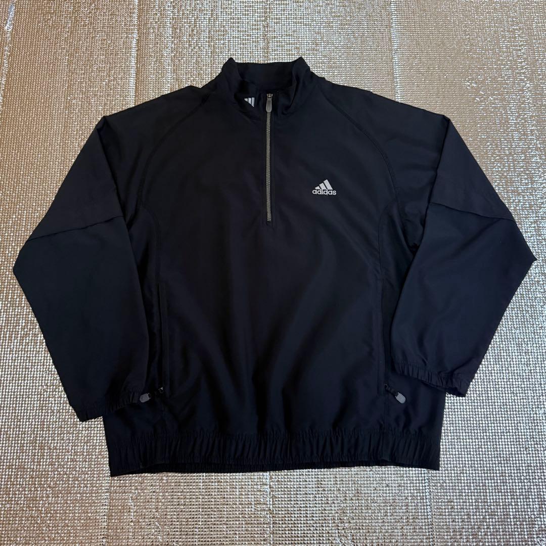 【美品】アディダス ゴルフ 2WAY ハーフジップ ジャケット L 黒 袖取外可