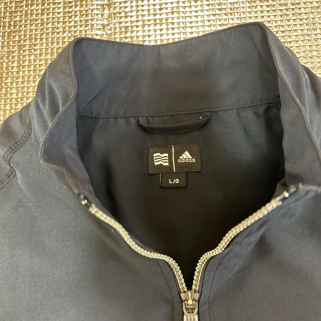 【美品】アディダス ゴルフ 2WAY ハーフジップ ジャケット L 黒 袖取外可