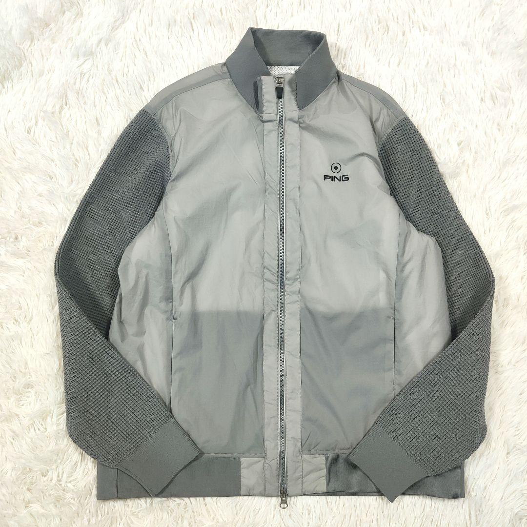 新品　PING ドッキングブルゾン　ストレッチ性・透け防止　メンズL　グレー