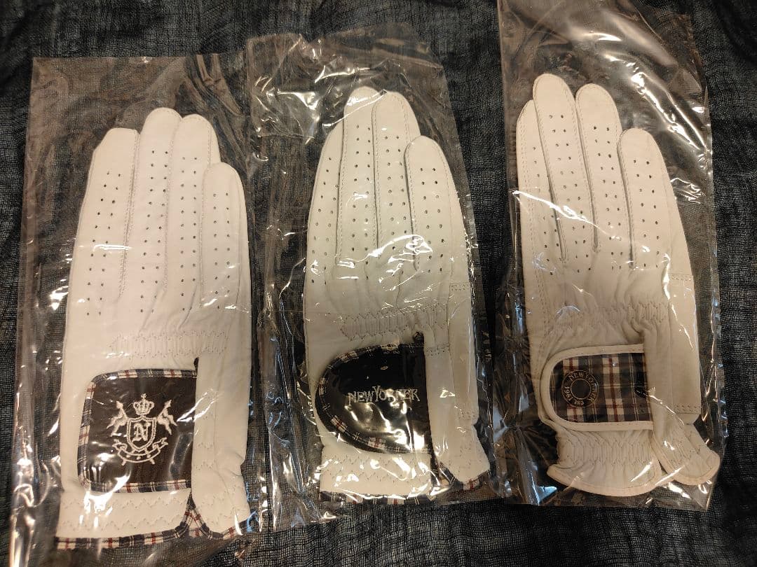 【新品】NEWYORKER ゴルフ革グローブ 3点セット