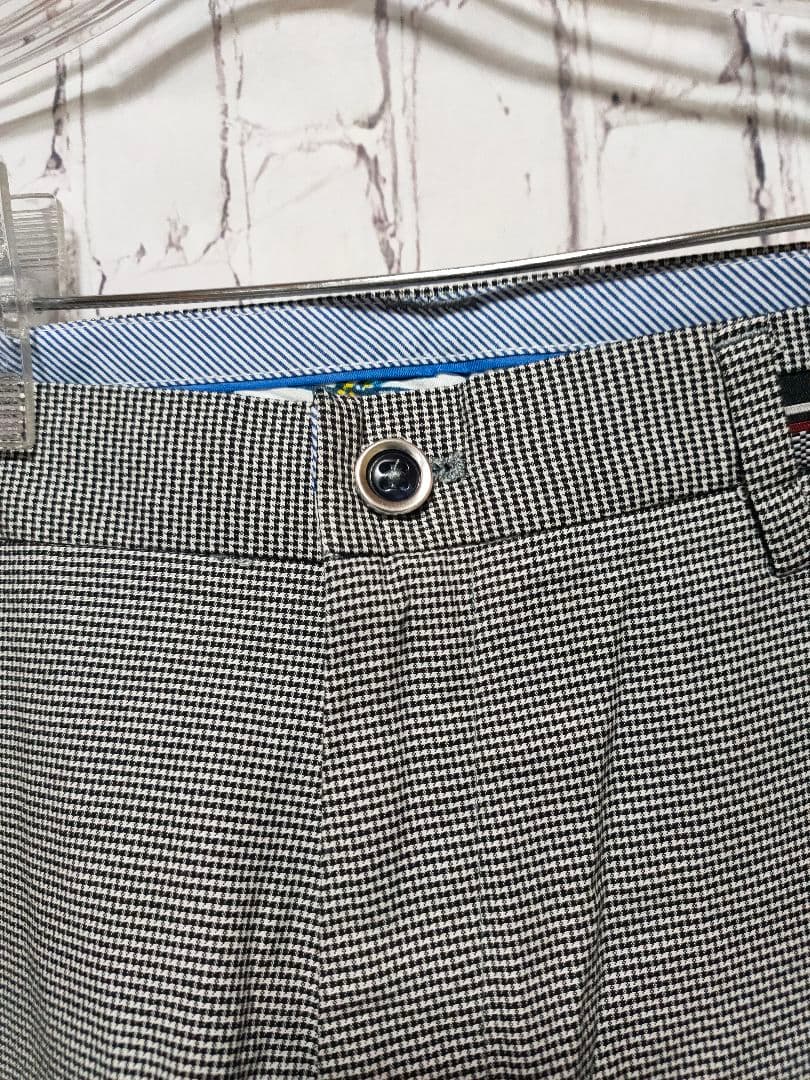 Caranare ヘリンボーン スリムフィットパンツ タグ付き